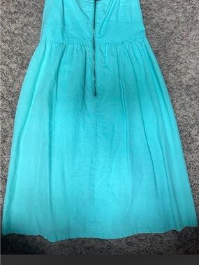 Tulle Turquoise Maxi Dress with Front Zip